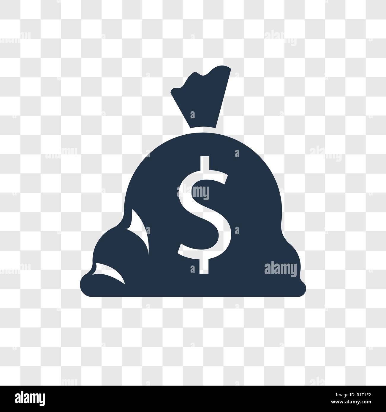 Money bag vector icon isolated on transparent background, Money bag  transparency logo concept Stock Vector Image & Art - Alamy