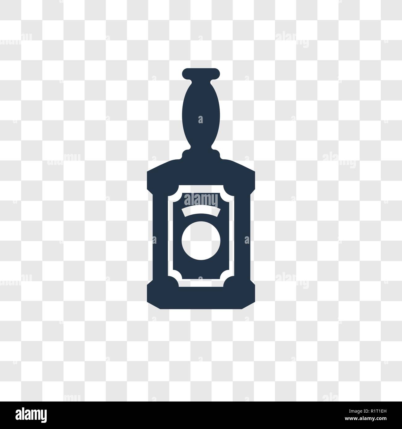 Whiskey vector icon isolated on transparent background, Whiskey transparency logo concept Stock Vector