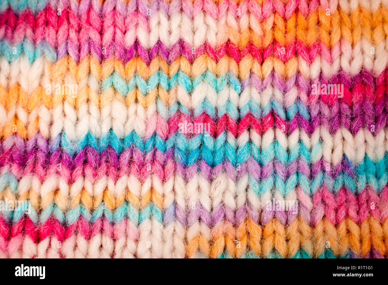 Colorful melange knitted background Stock Photo