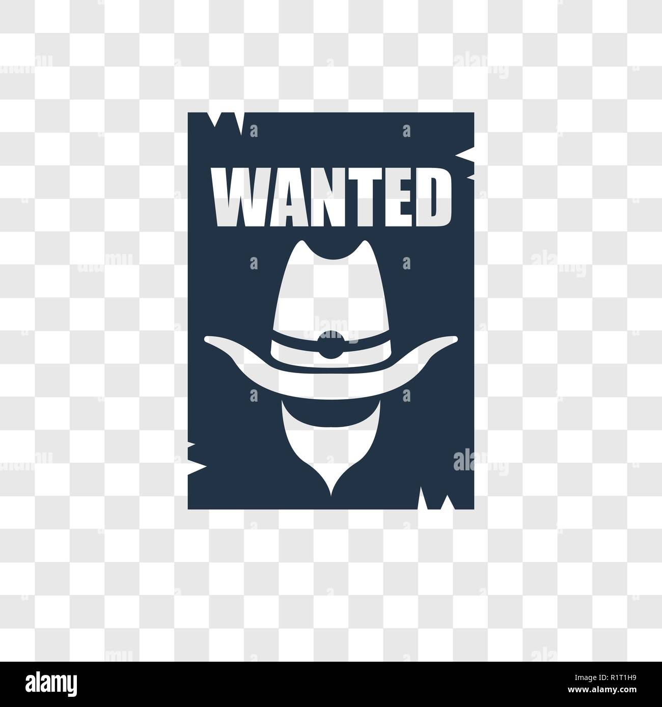Wanted vector icon isolated on transparent background, Wanted