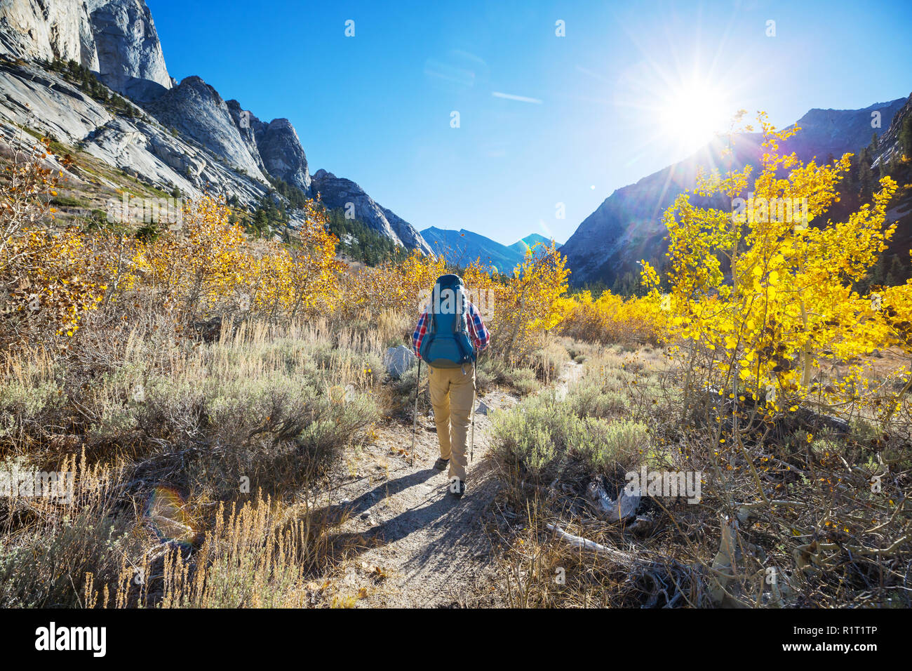 Hike in autumn mountains Stock Photo - Alamy