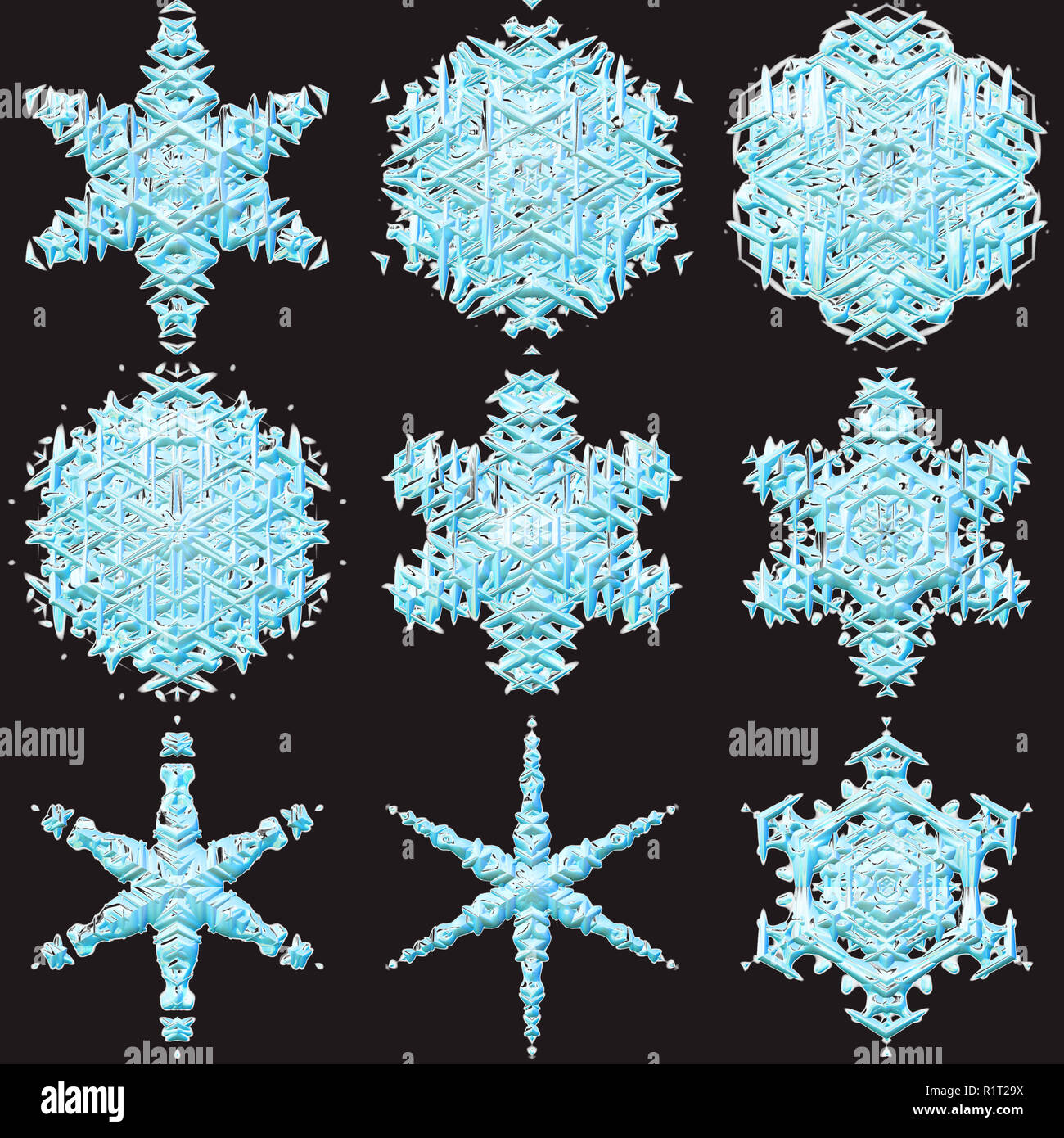 3d Snowflake Illustration Isolated On The Black Background Stock Photo 3d Snowflake Illustration Isolated On The Black Background Stock Photo