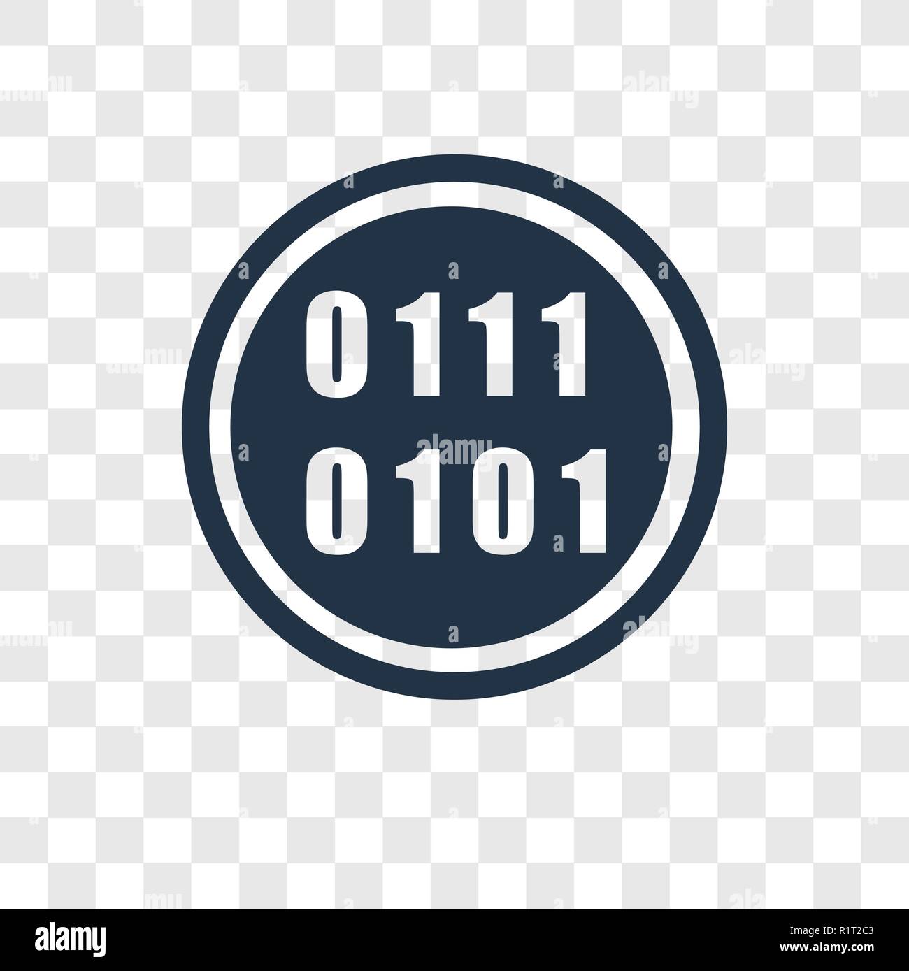 Binary code vector icon isolated on transparent background, Binary code ...