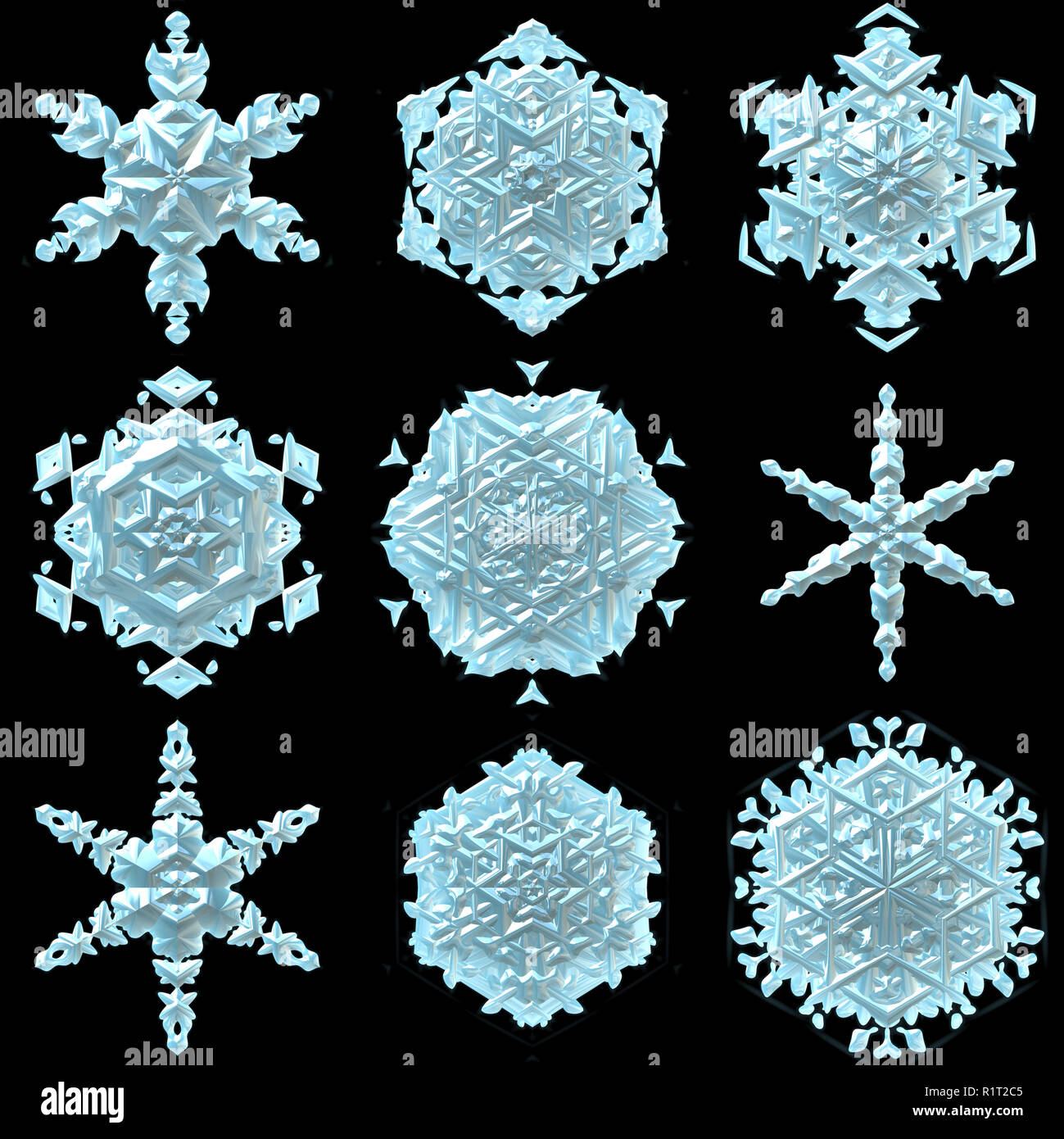 3d Snowflake Illustration Isolated On The Black Background Stock Photo 3d Snowflake Illustration Isolated On The Black Background Stock Photo