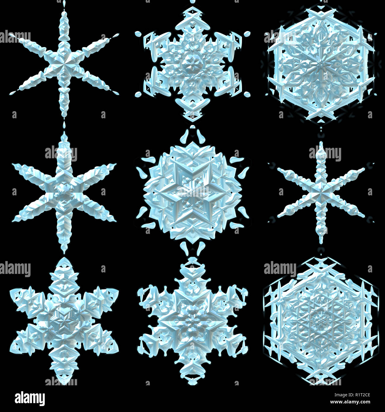 3d Snowflake Illustration Isolated On The Black Background Stock Photo 3d Snowflake Illustration Isolated On The Black Background Stock Photo