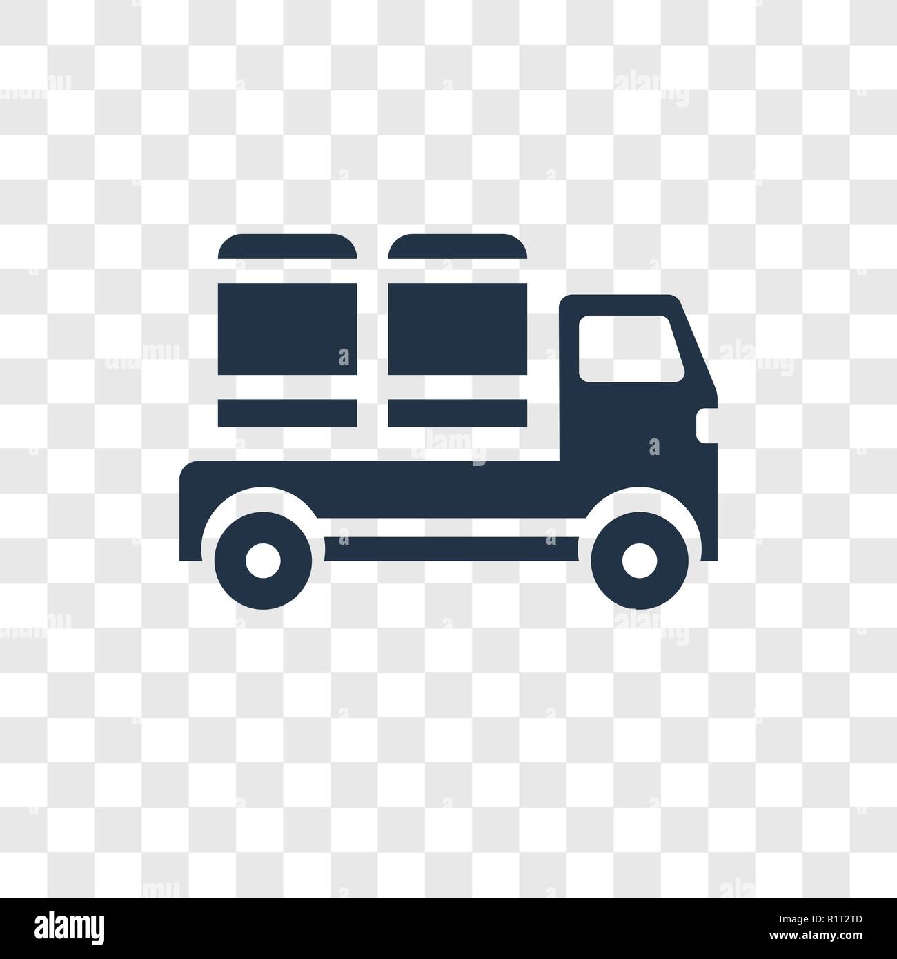 Truck vector icon isolated on transparent background ...