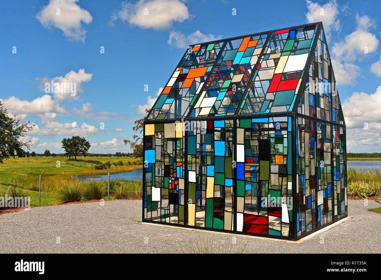 Orlando, Florida September 13. Colorful glass house on beatiful