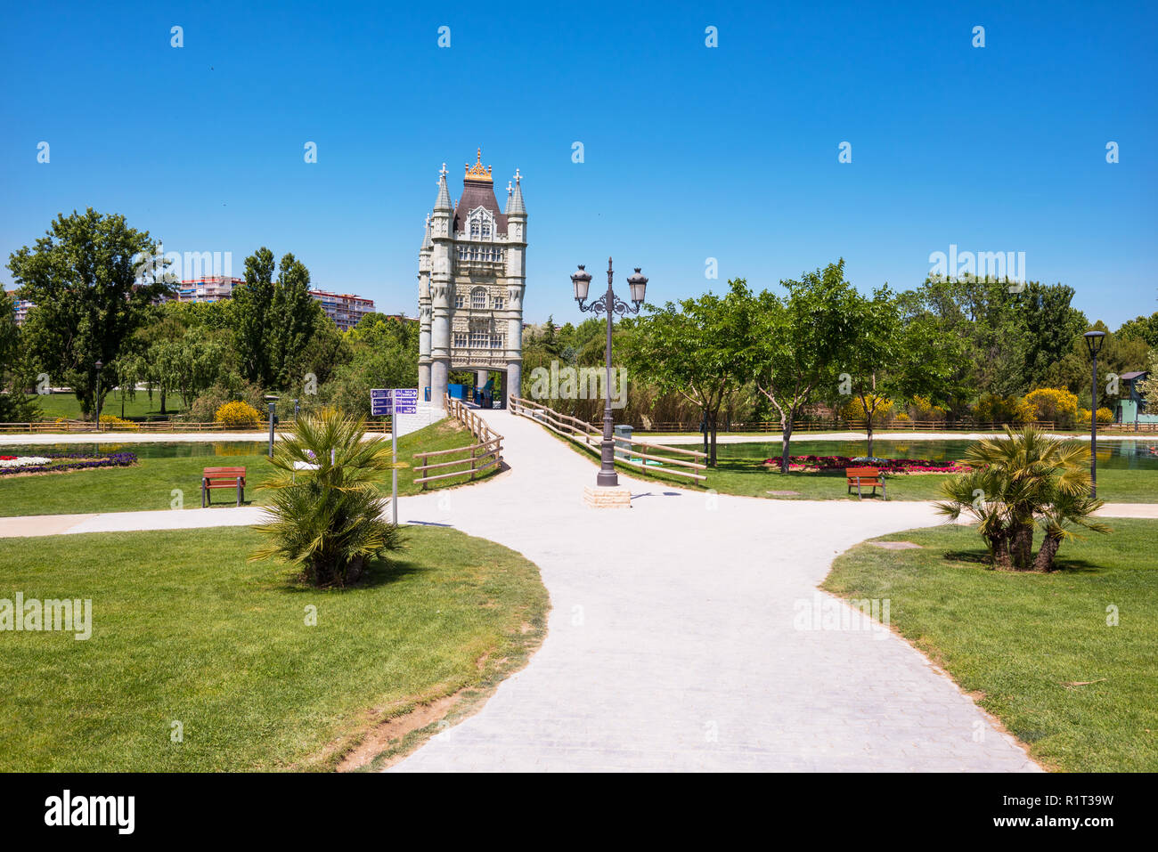 Europa Park In Torrejon De Ardoz Madrid Spain Its An Urban Park Where Are Represented With Scaled Monuments The Most Famous European Landmarks Stock Photo Alamy