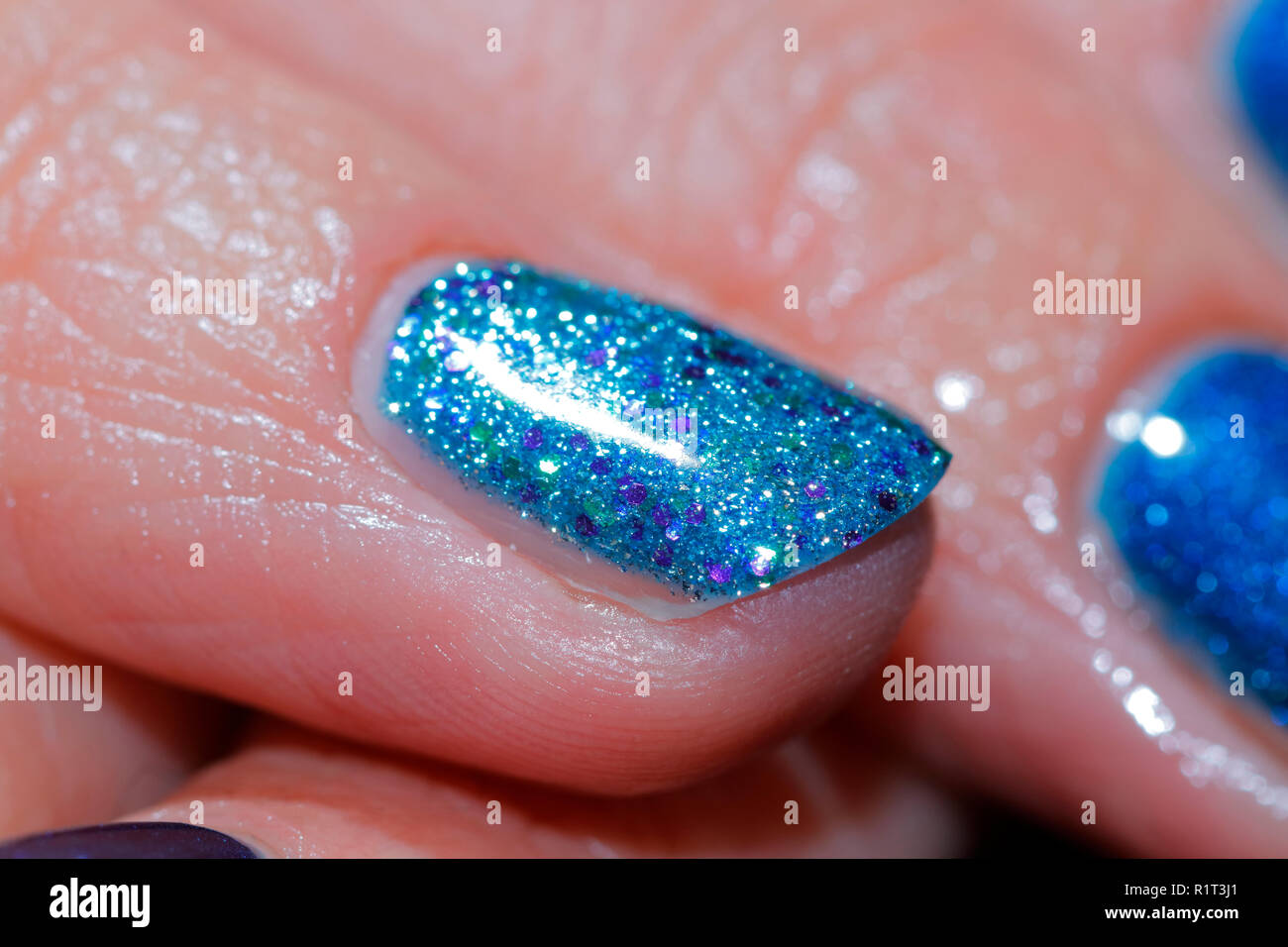 Blue Glitter Gel Polish - Young Nails UK