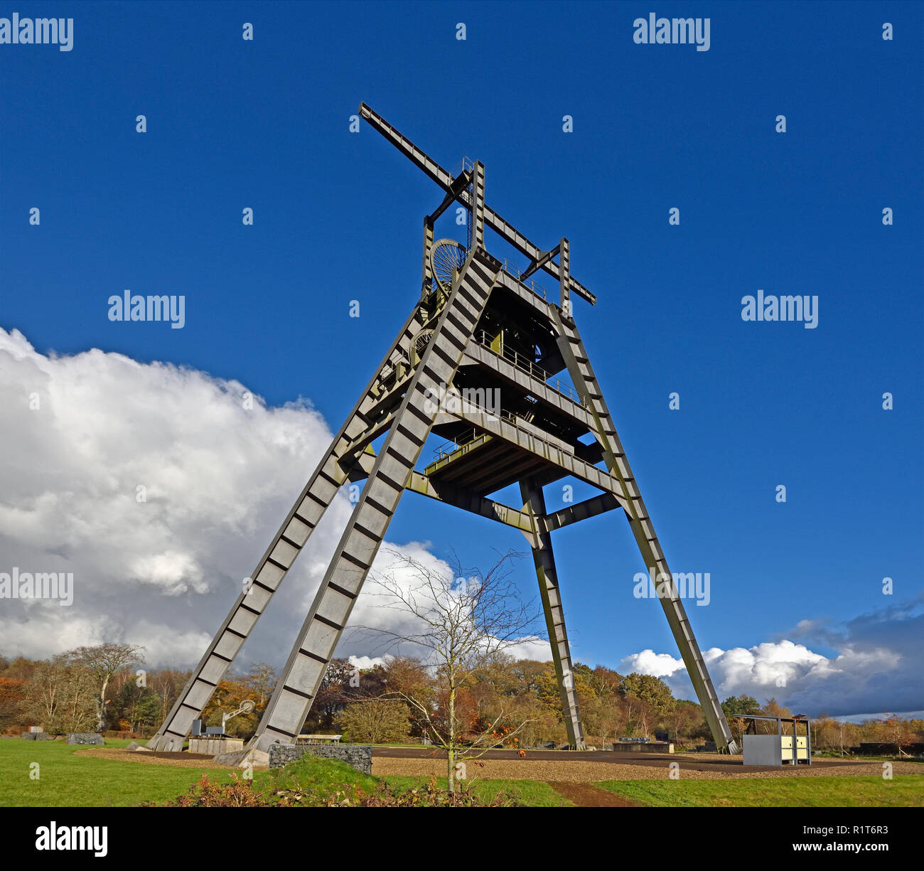 Barony A Frame. Former Barony Colliery site. Auchinleck, East Ayrshire, Scotland, United Kingdom, Europe. Stock Photo