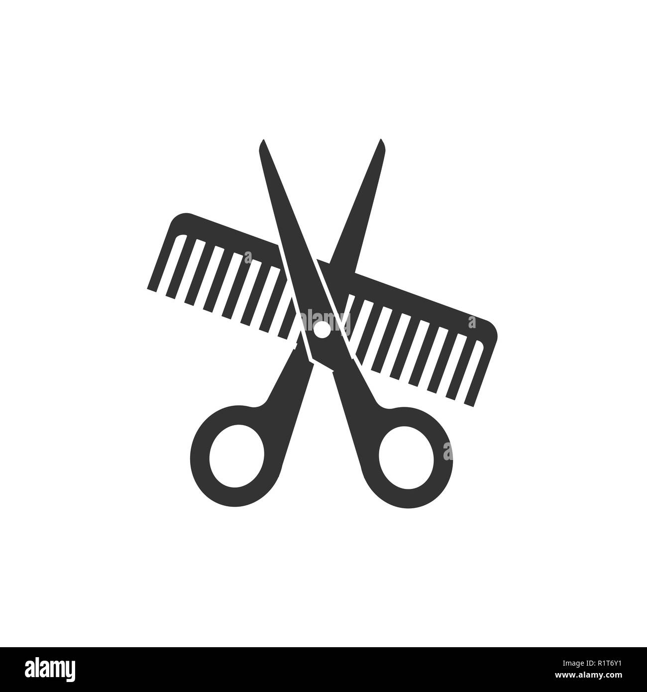 Barber scissors and comb tools Stock Vector Images - Alamy