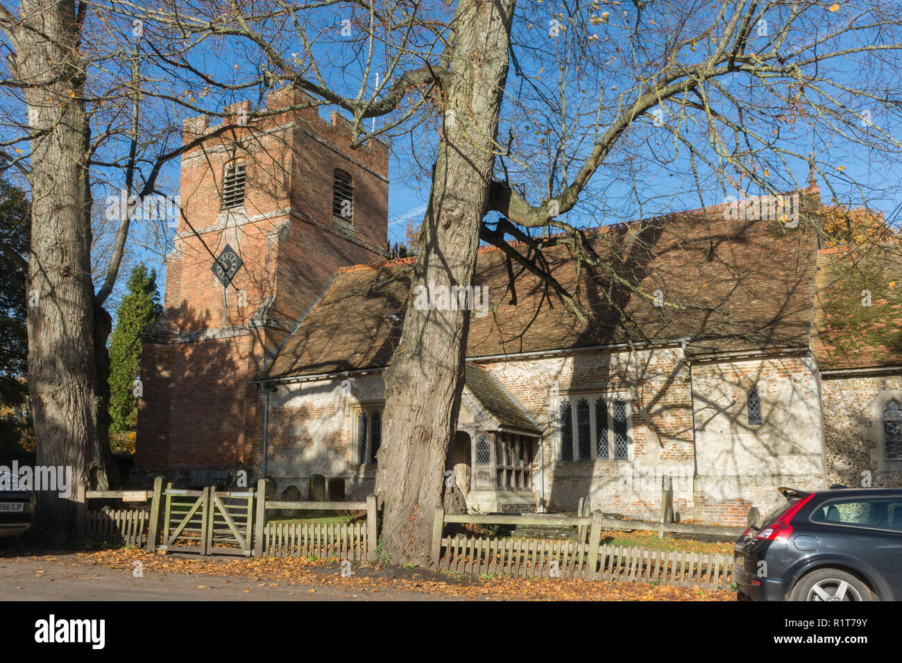 Rotherwick parish church, dating from the 13th century, on The Street in the small village of Rotherwick in Hampshire, UK Stock Photo