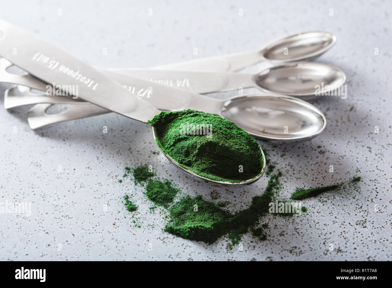 spirulina powder healthy dietary supplement Stock Photo Alamy