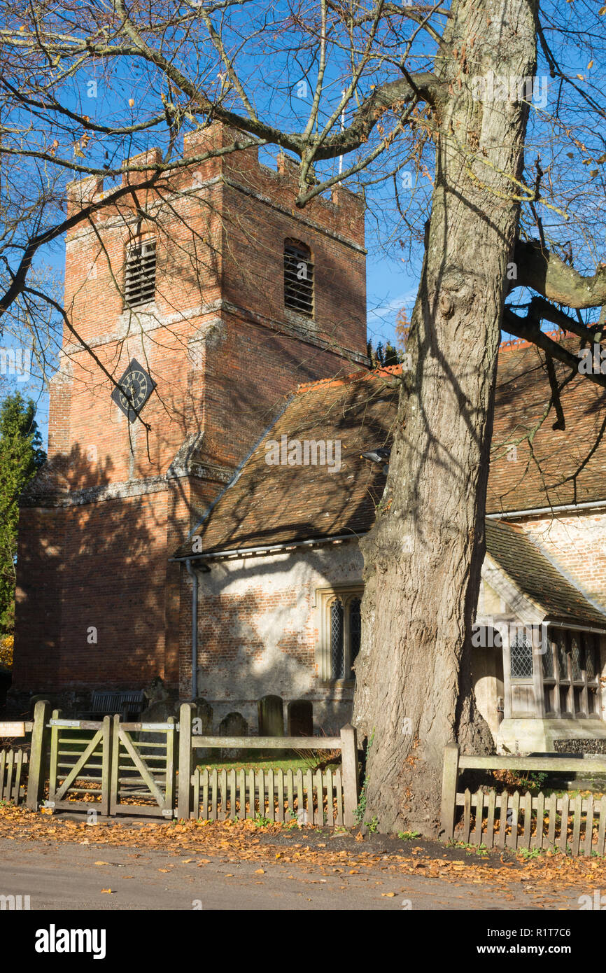 Rotherwick parish church, dating from the 13th century, on The Street in the small village of Rotherwick in Hampshire, UK Stock Photo