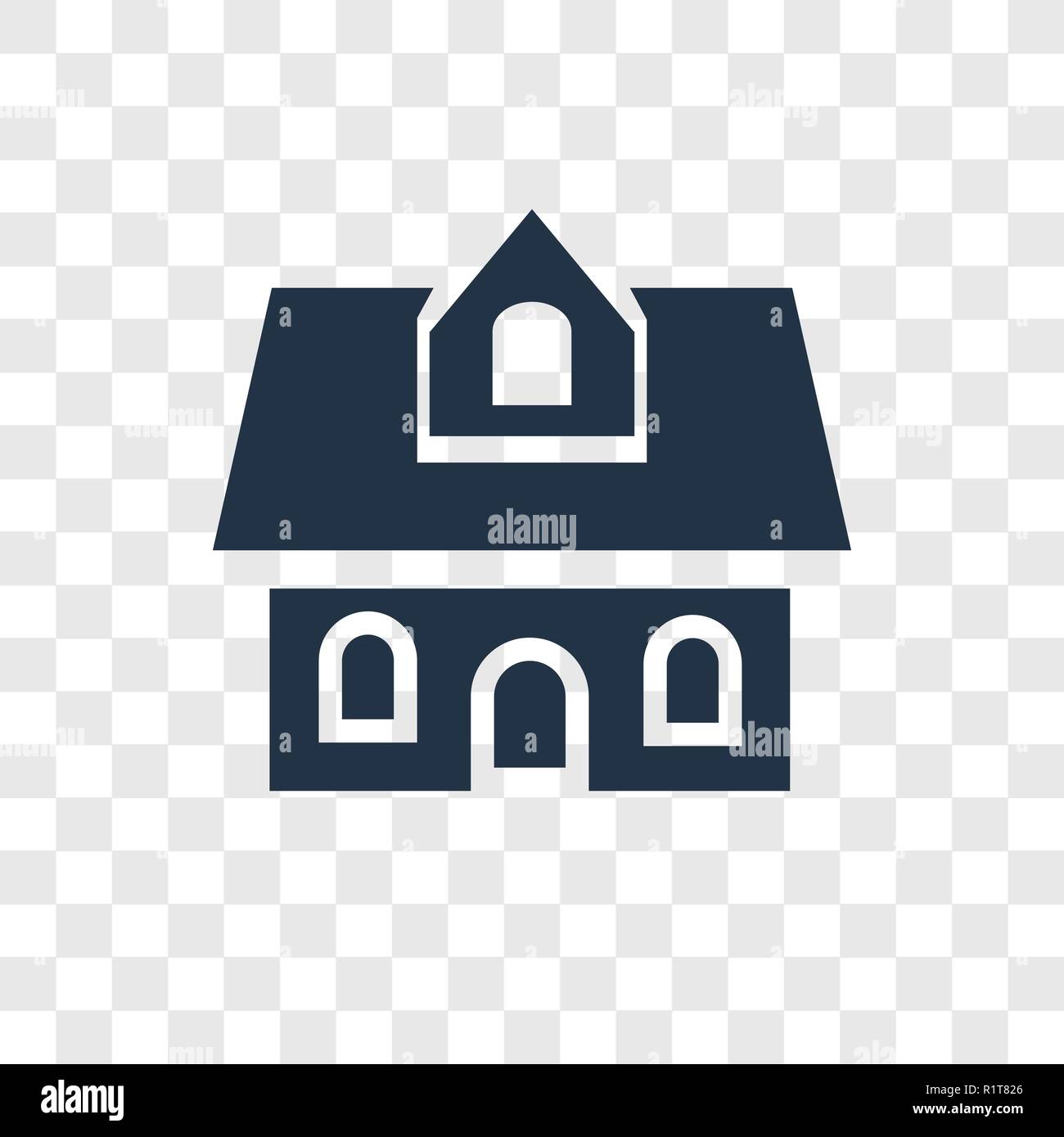 Mansion vector icon isolated on transparent background, Mansion