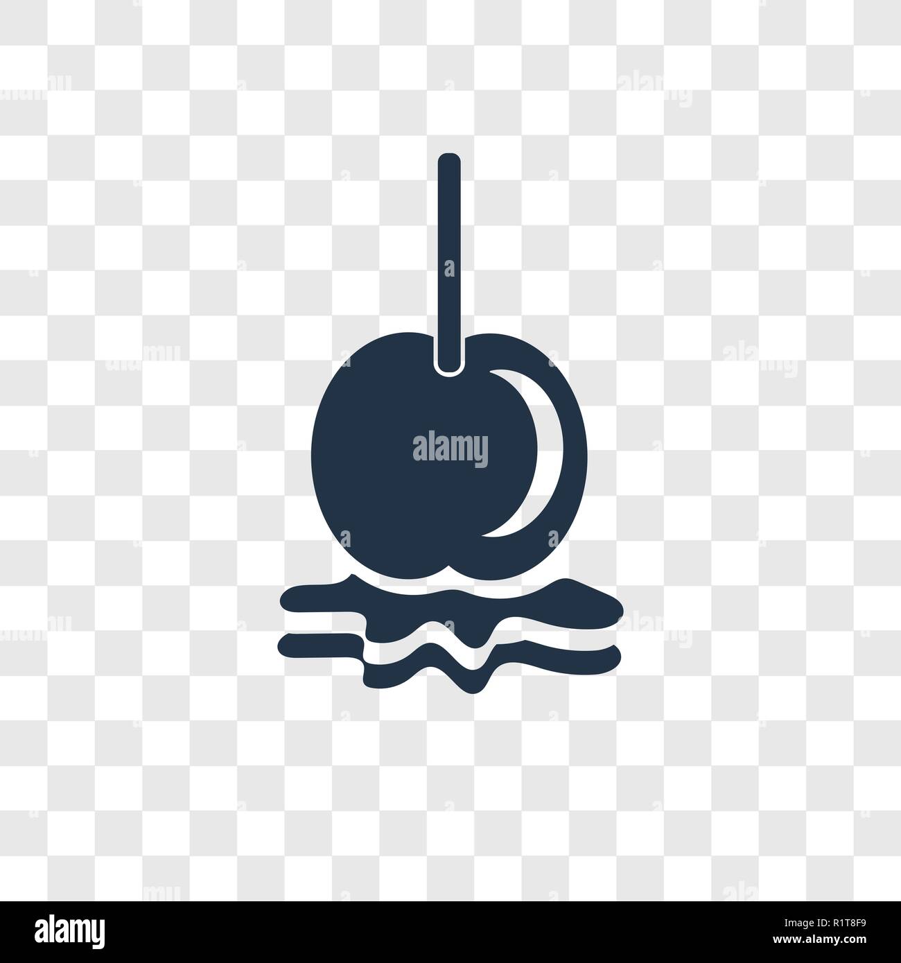 Caramelized apple vector icon isolated on transparent background, Caramelized apple transparency logo concept Stock Vector