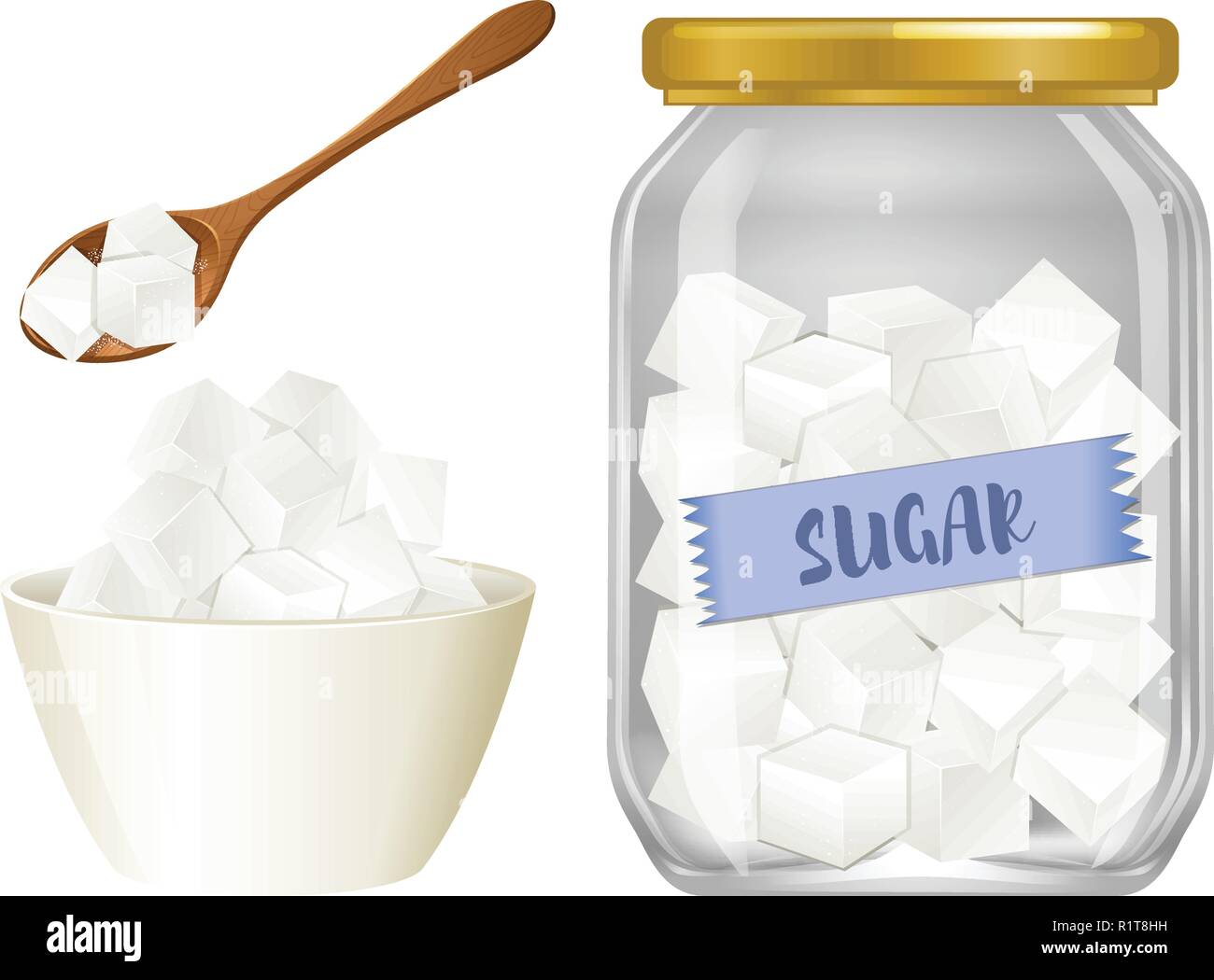 Sugar in jar, illustration, vector on white background Stock Vector Image &  Art - Alamy