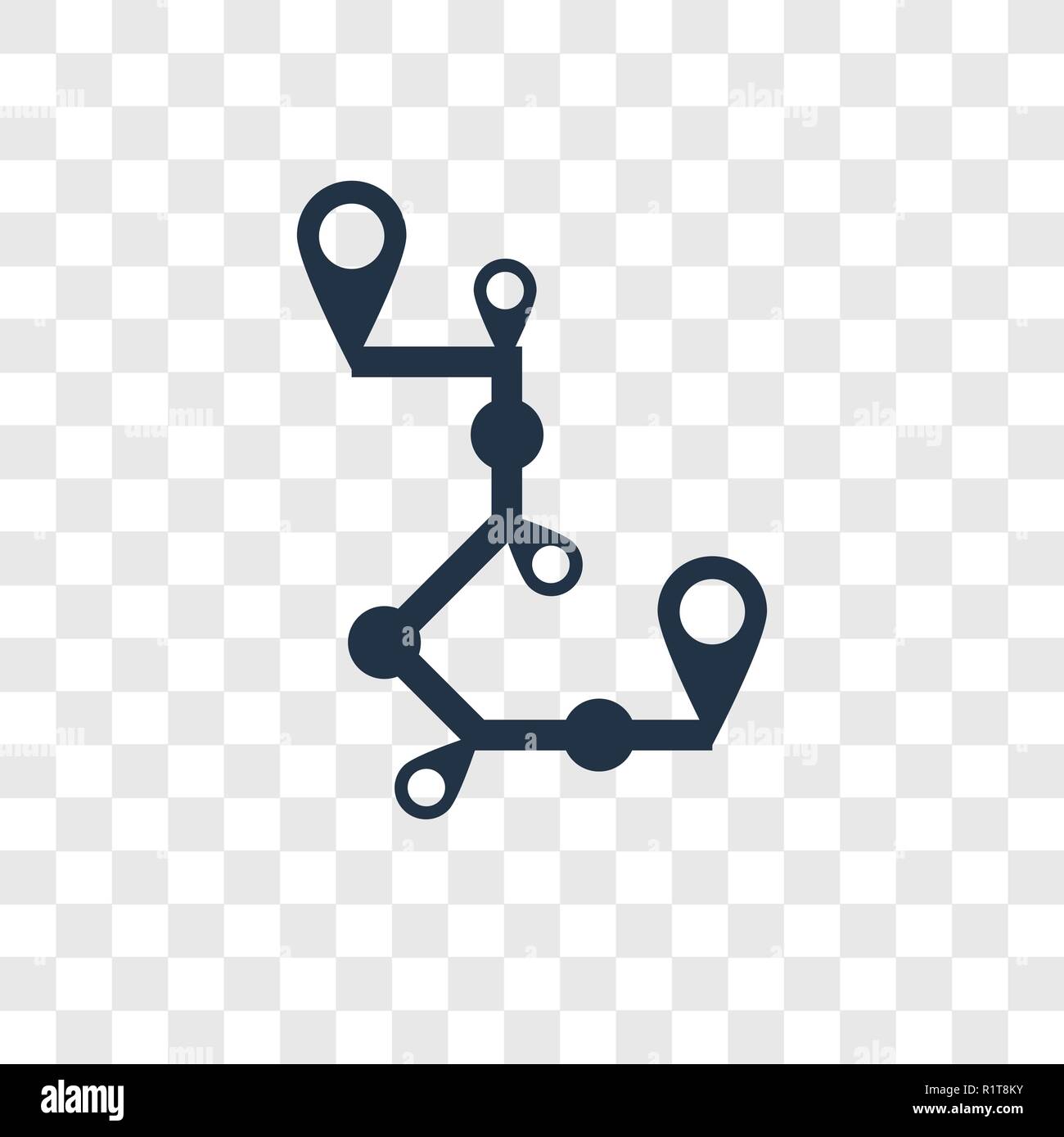 Route vector icon isolated on transparent background, Route