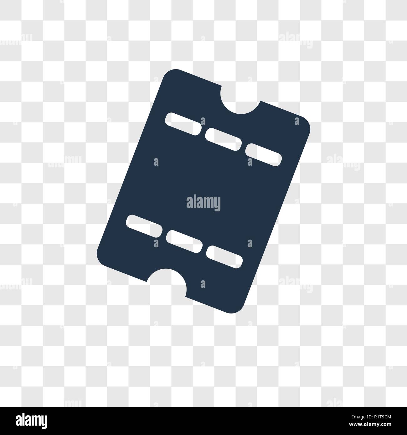 eTicket vector icon isolated on transparent background, eTicket transparency logo concept Stock Vector