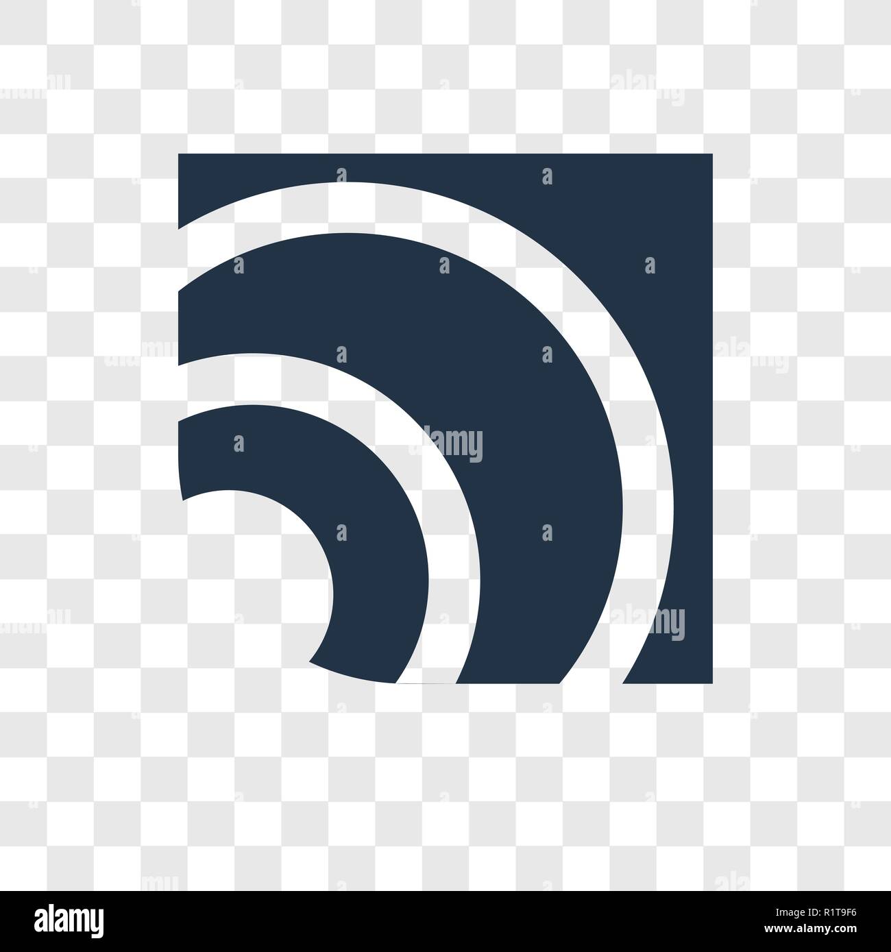 RSS vector icon isolated on transparent background, RSS transparency logo concept Stock Vector