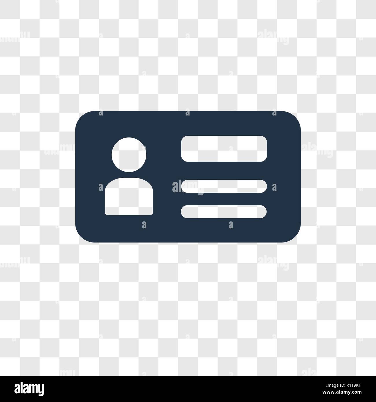 Id card vector icon isolated on transparent background, Id card