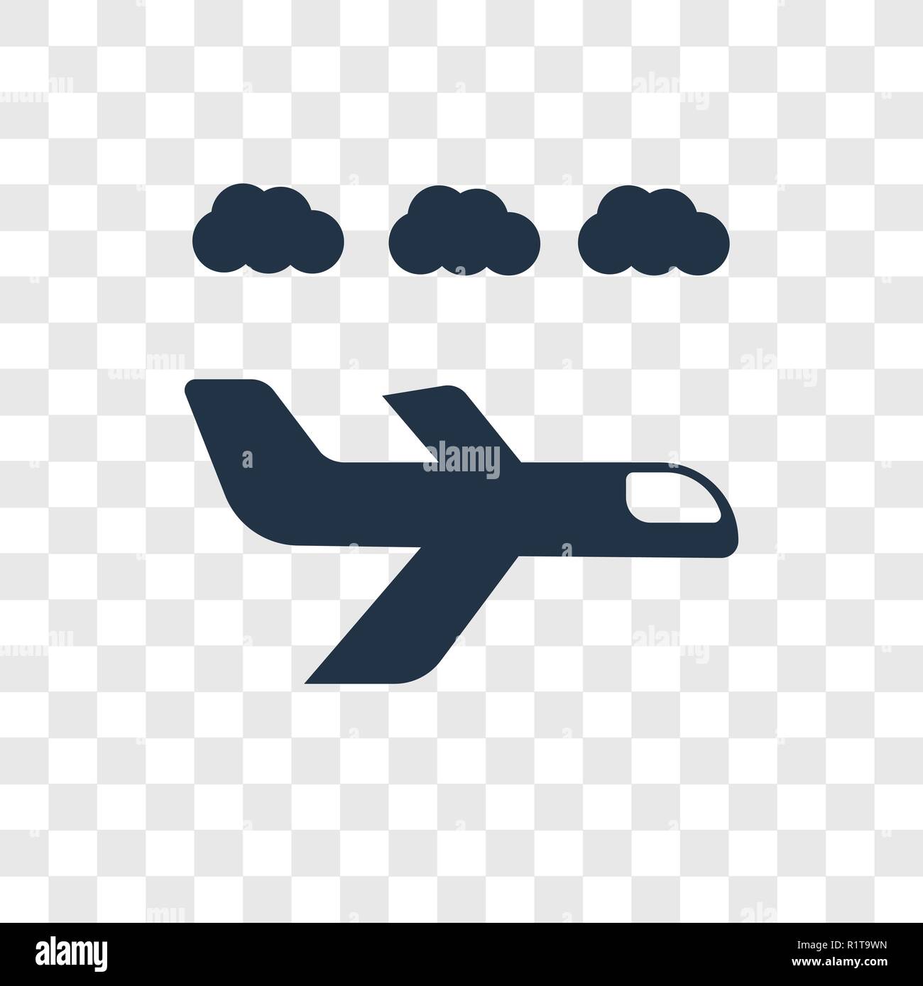 Airplane vector icon isolated on transparent background, Airplane ...