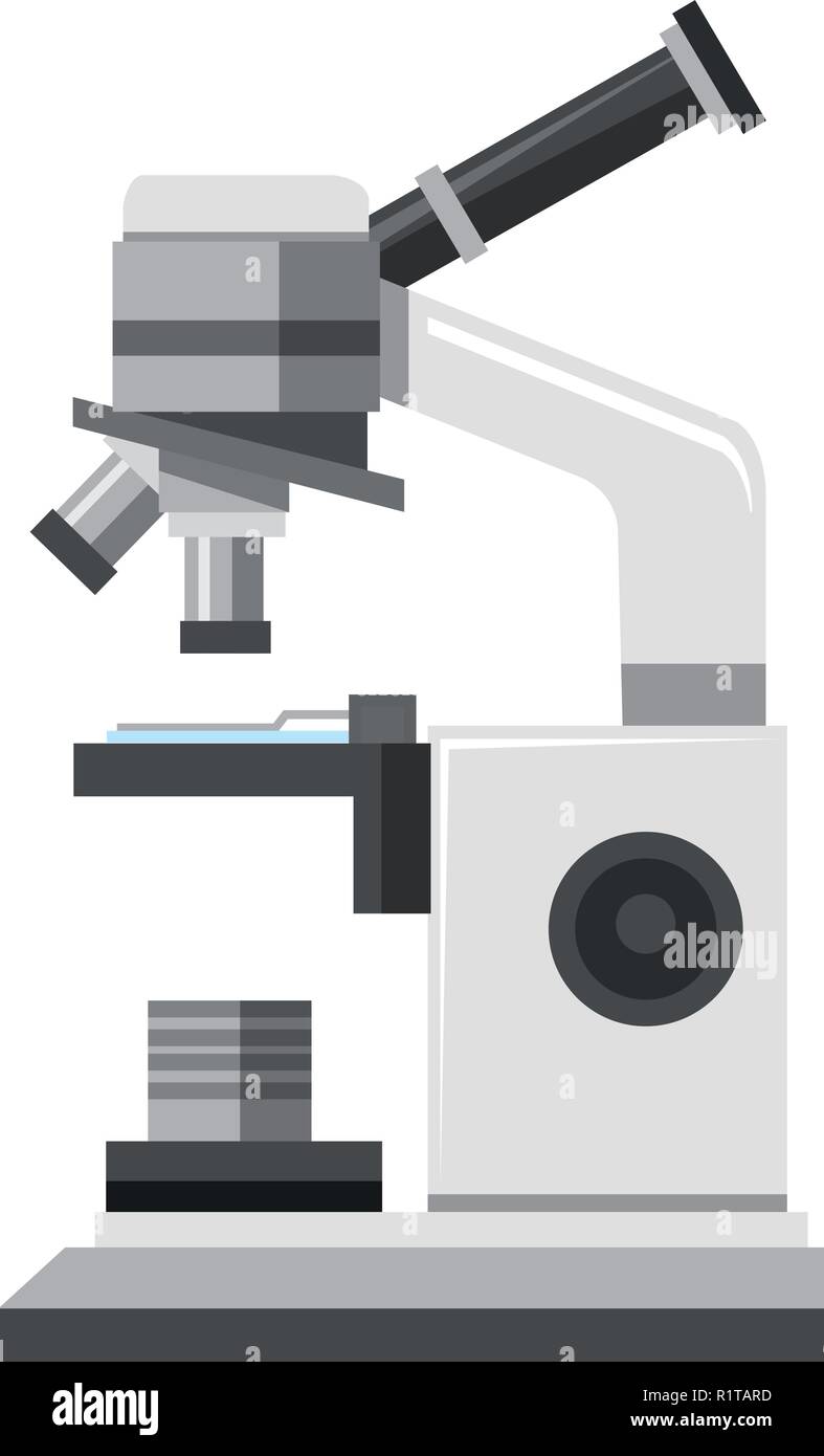 A microscope on white background illustration Stock Vector