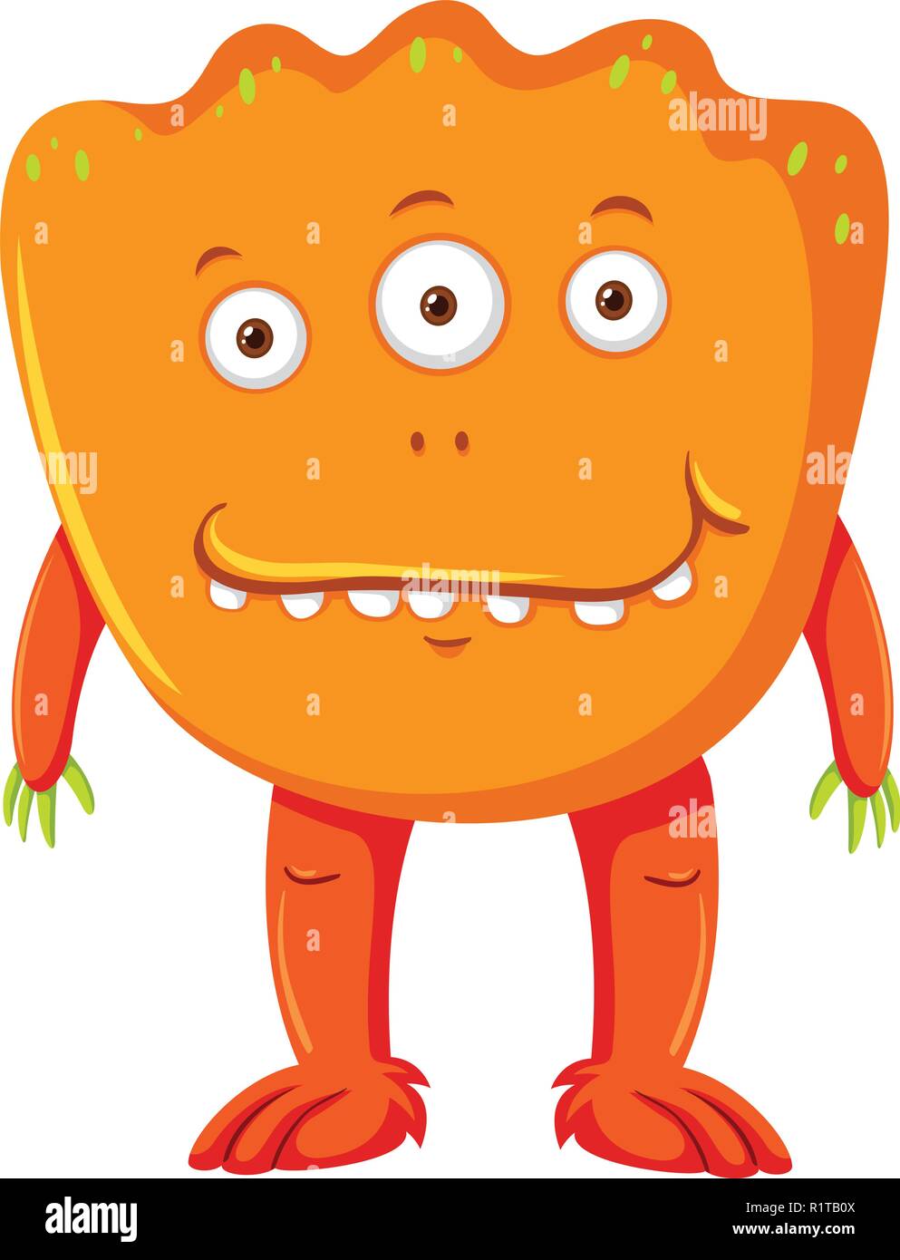 A three eyes monster illustration Stock Vector