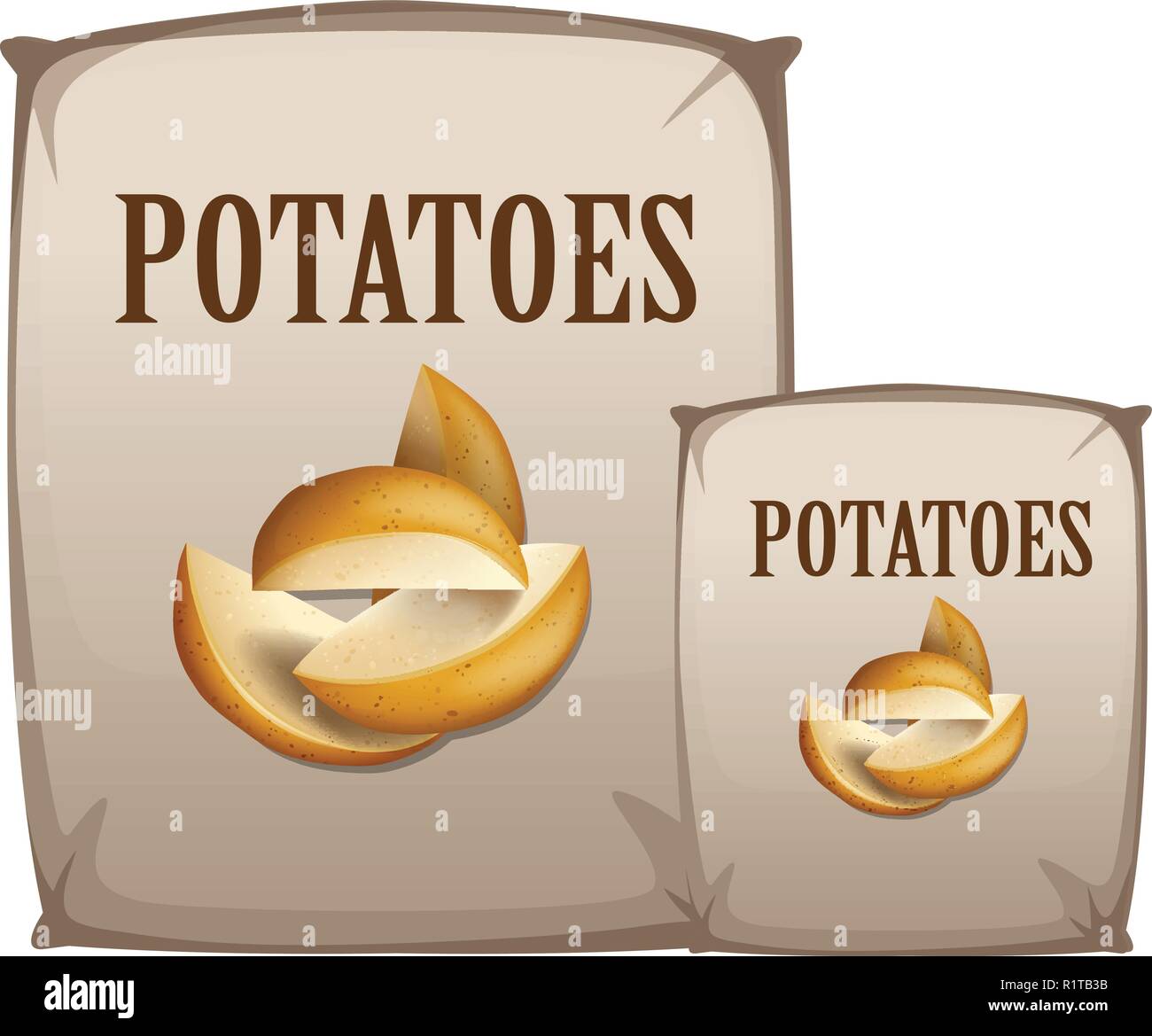 Potatoes in the bag illustration Stock Vector
