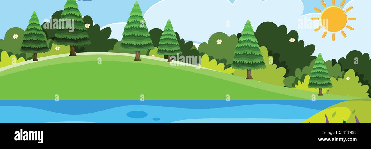 A natural forest scene illustration Stock Vector Image & Art - Alamy