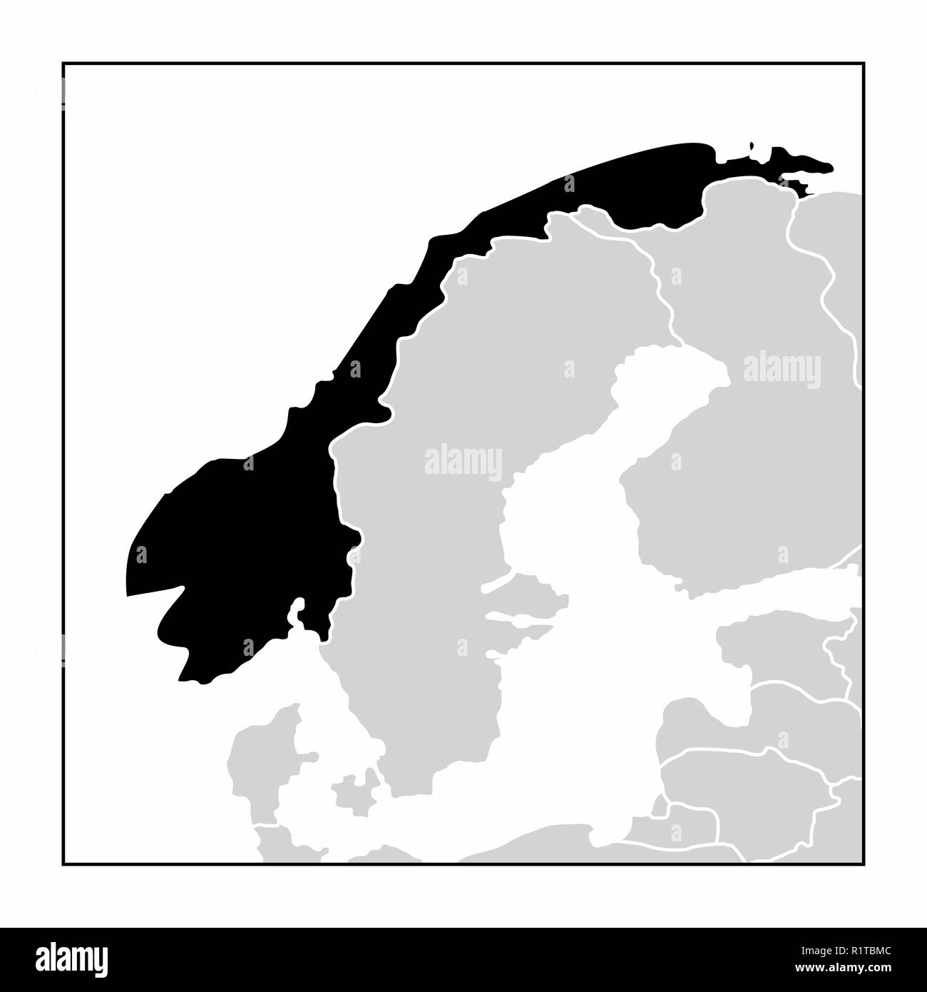 Outline map of norway hi-res stock photography and images - Alamy