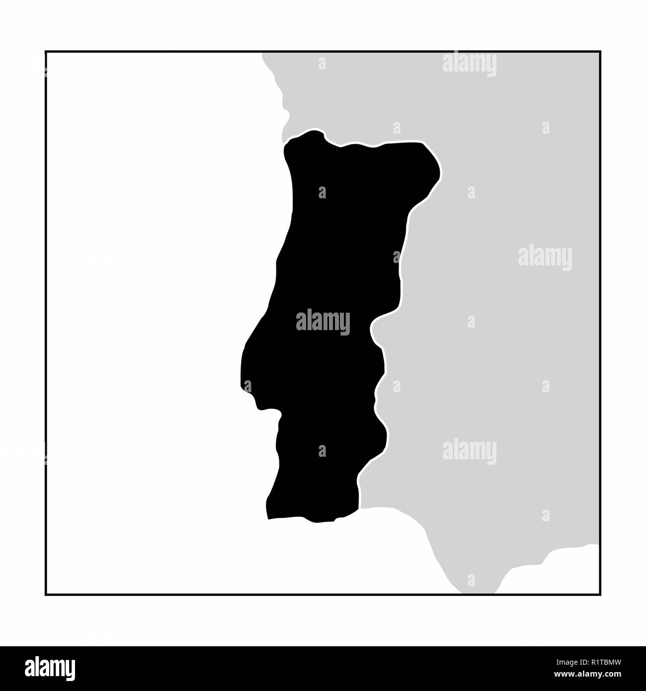 Algarve Portugal Map In Grey Royalty Free SVG, Cliparts, Vectors