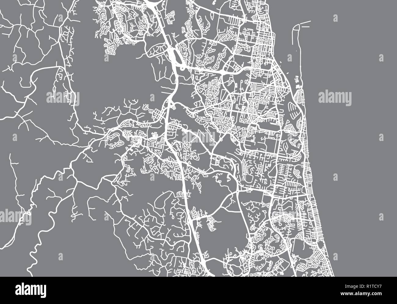 Urban vector city map of Gold Coast, Australia Stock Vector Image & Art
