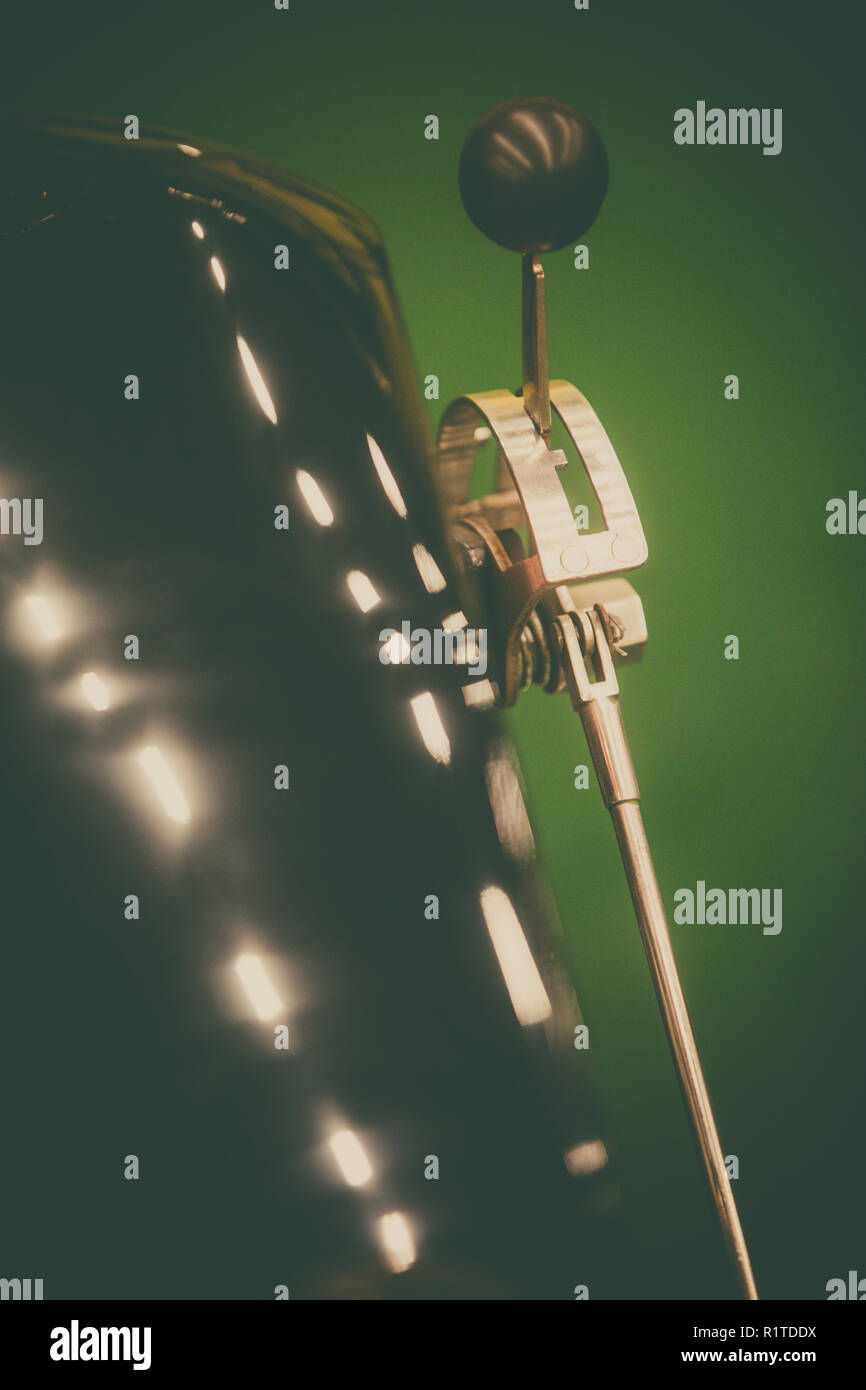 Vintage motorcycle hand gear shifter also called suicide shifter Stock