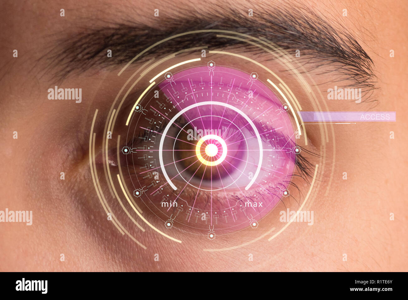 Concept of sensor implanted into human eye Stock Photo - Alamy