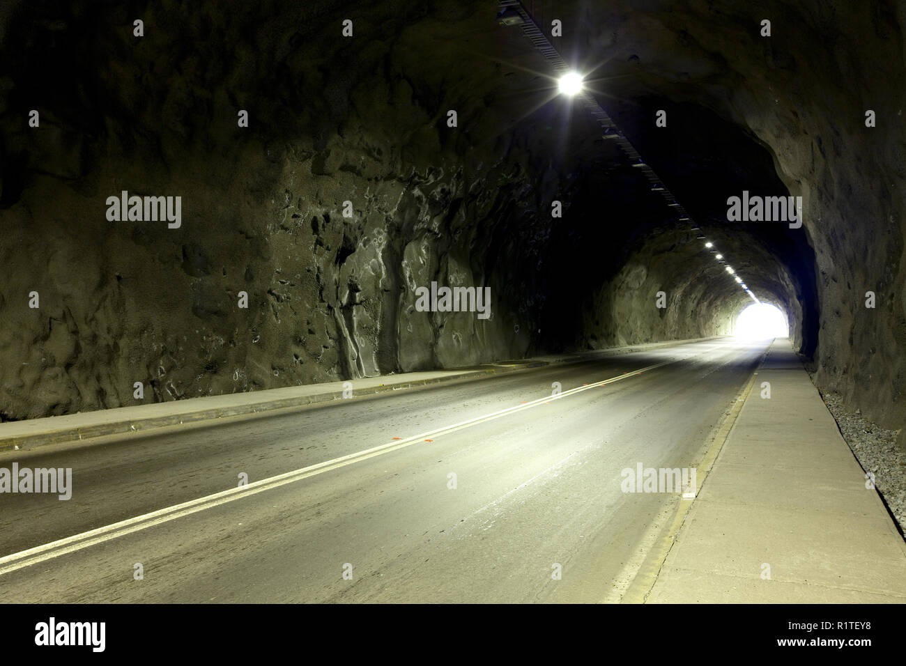 Empty tunnel in Chile Stock Photo