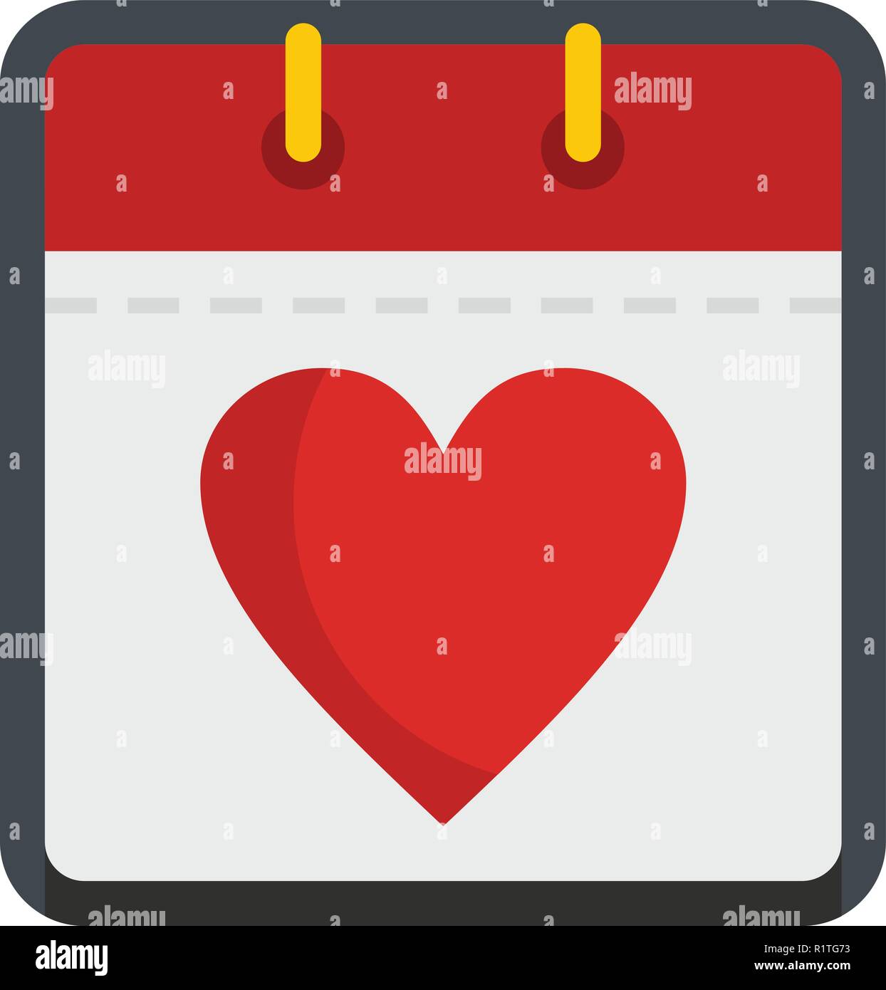 Calendar valentine day icon. Flat illustration of calendar valentine ...