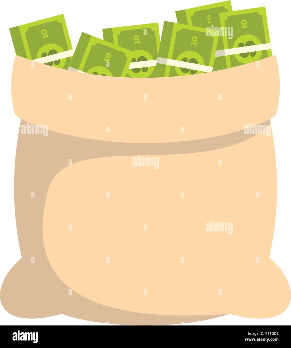 Big bag money icon. Flat illustration of big bag money vector icon ...