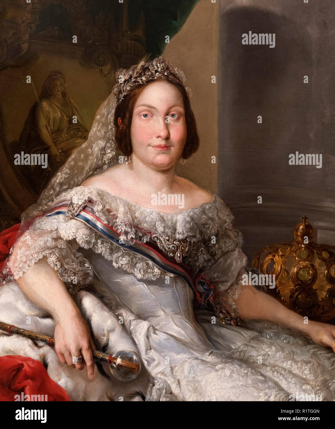 Queen Isabella II of Spain (1830-1904) by Vicente López Portaña Stock Photo