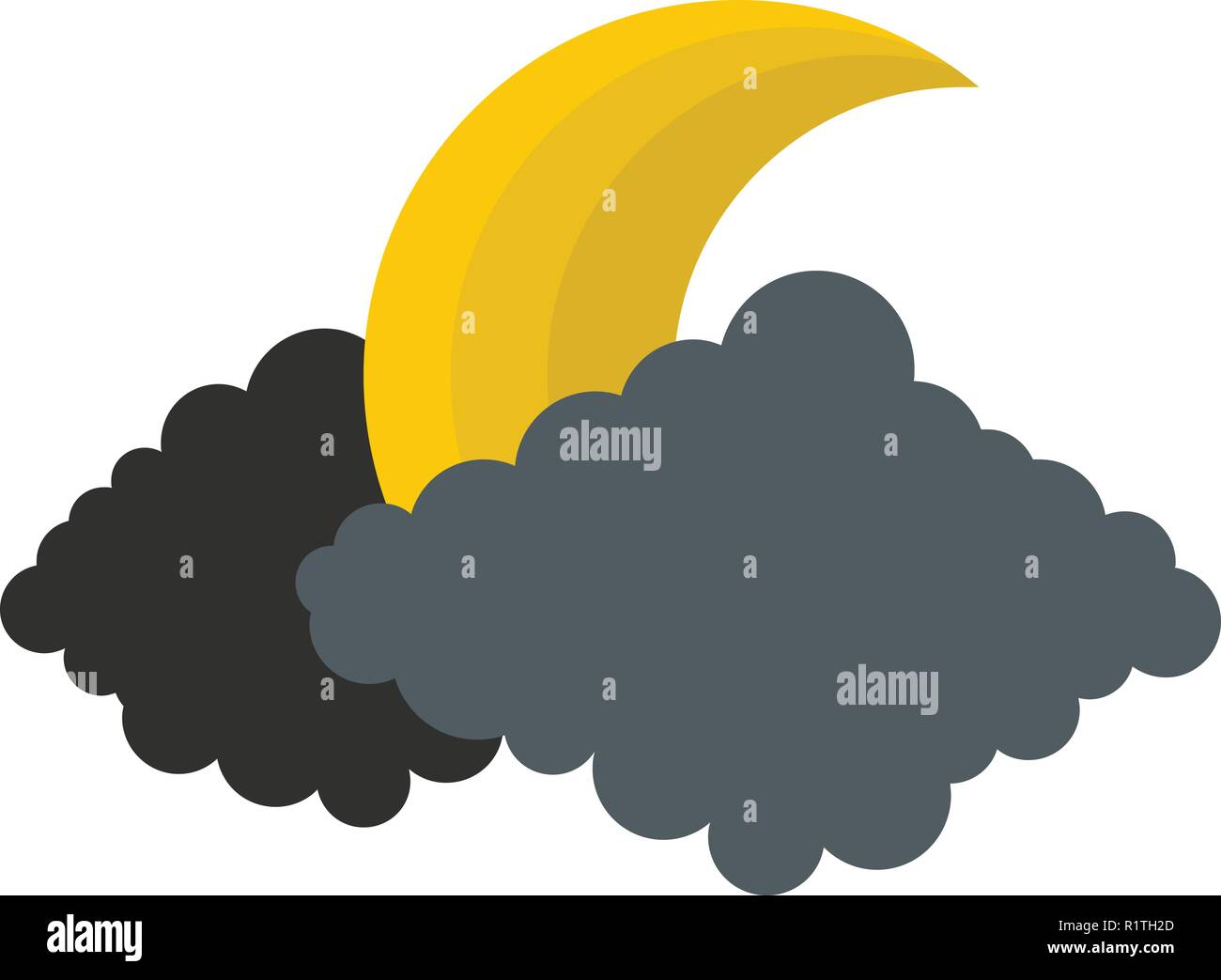 Moon icon. Flat illustration of moon vector icon isolated on white ...