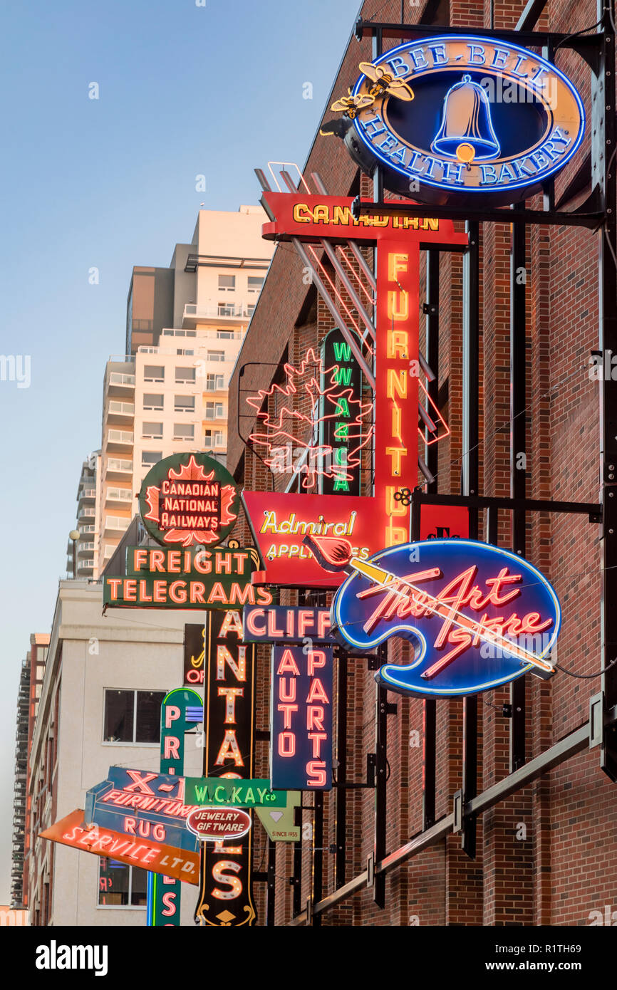 Canada alberta canada edmonton neon sign signs hires stock photography