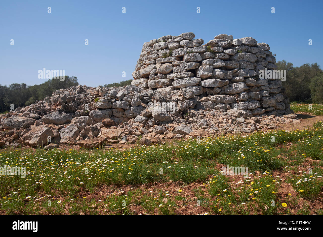 The Bronge AgeTalaiotic site at Capocorb Vell, Llucmajor, Majorca, Balearic Islands, Spain. Stock Photo