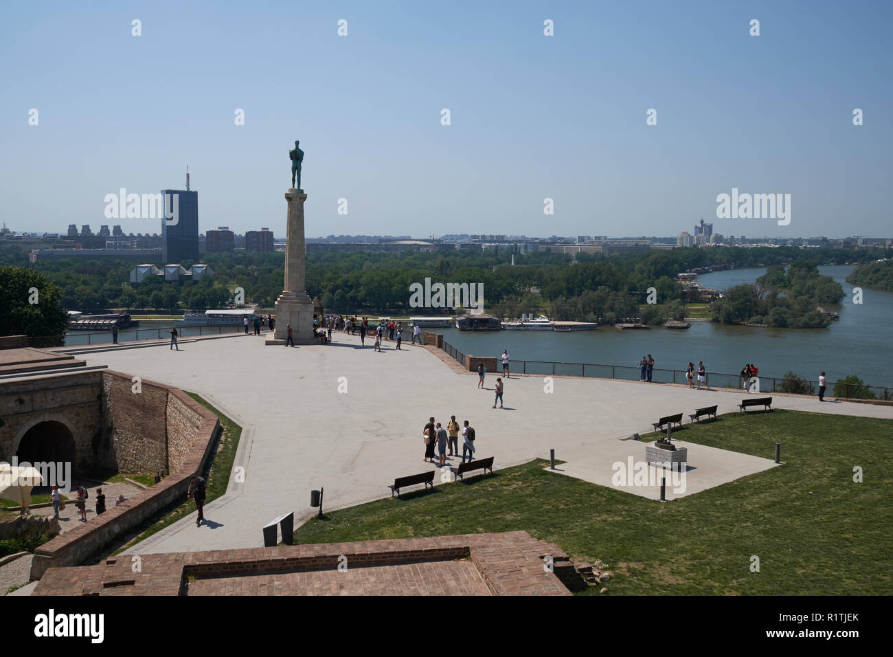 The Victor (Pobednik) monument, Belgrade Fortress, Kalemegdan Park, Belgrade, Serbia. Stock Photo
