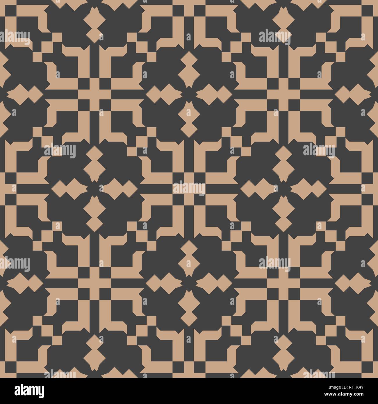 Vector damask seamless retro pattern background geometry pixel mosaic ...
