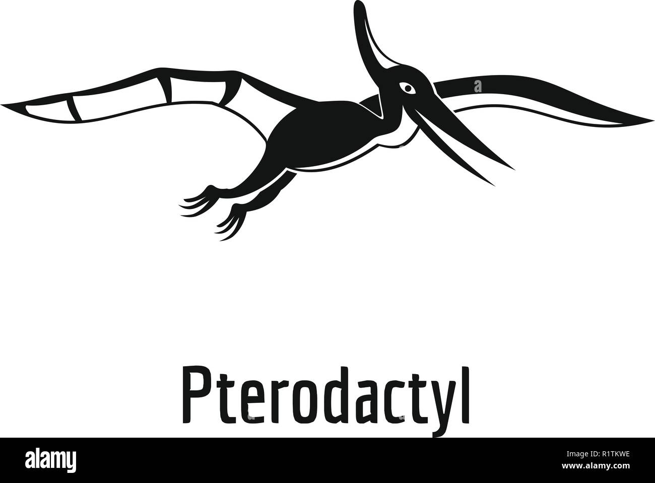 Dinosaur pterodactyloidea icon in black style Vector Image