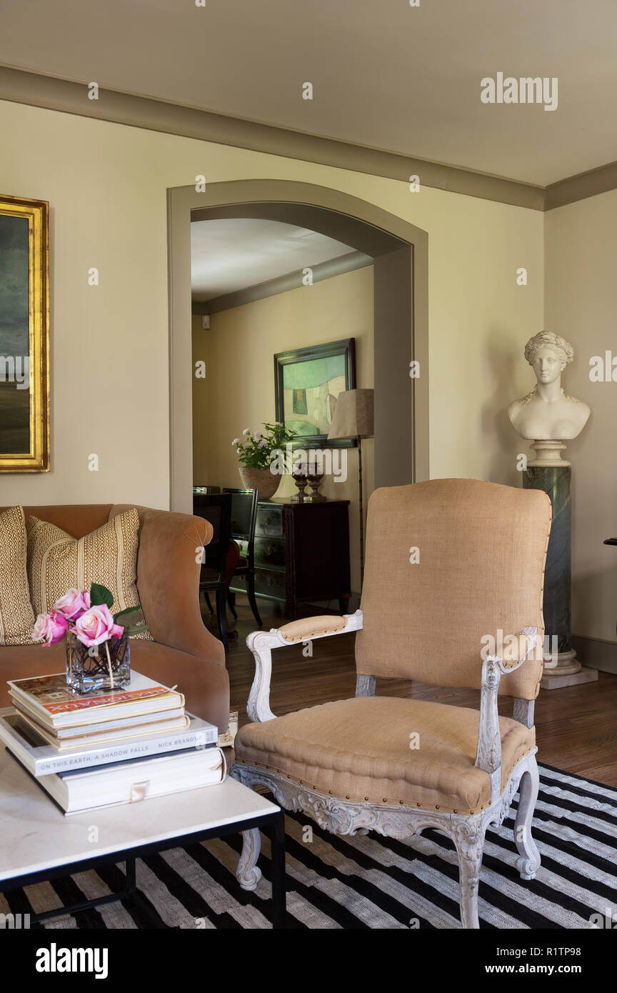 Pink armchair in living room Stock Photo Alamy