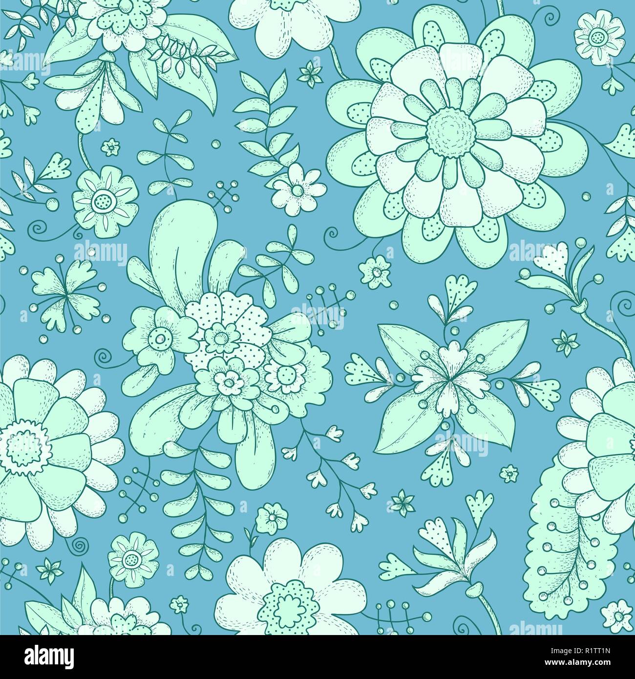 Turquoise and blue floral pattern hi-res stock photography and images ...