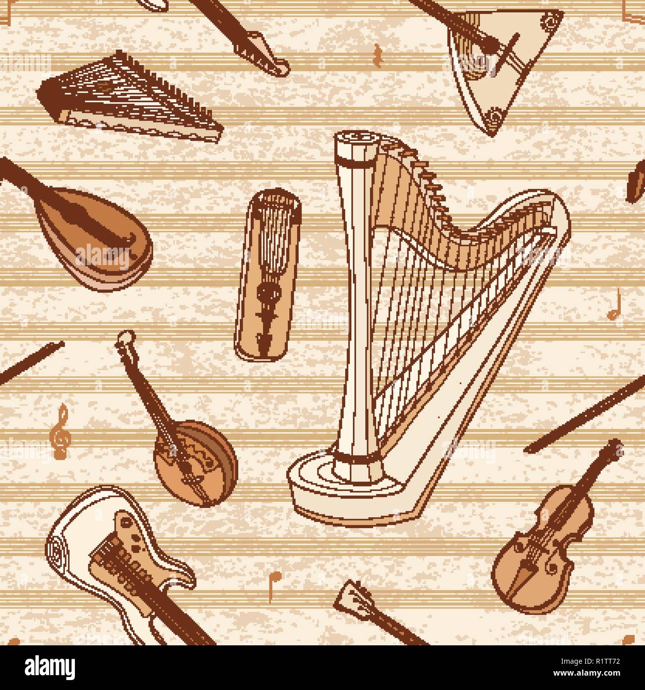 Musical instruments. String Instruments. Music background Stock Vector ...