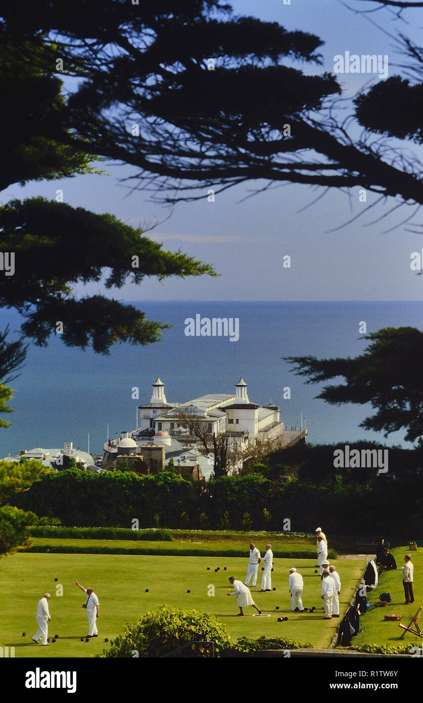 White Rock gardens and the old pier, Hastings, East Sussex, England, UK