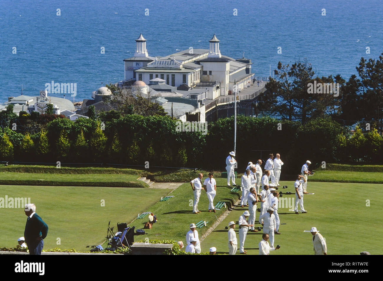 White Rock gardens and the old pier, Hastings, East Sussex, England, UK